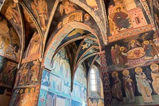 Decorated walls inside a chapel