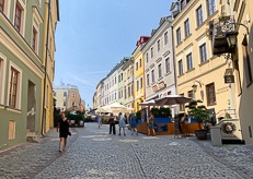 Animated street in the old town