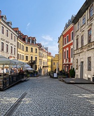 A pedestrian street in the city center