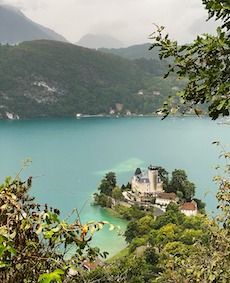 A castle on a lake